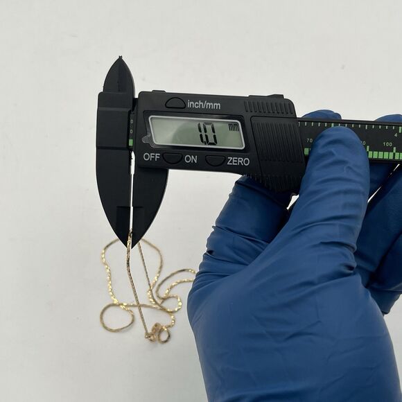 14k Italy Yellow Gold Flat Triangle Cobra Chain Necklace 19” X 1mm W 2.75 Grams - Picture 7 of 8